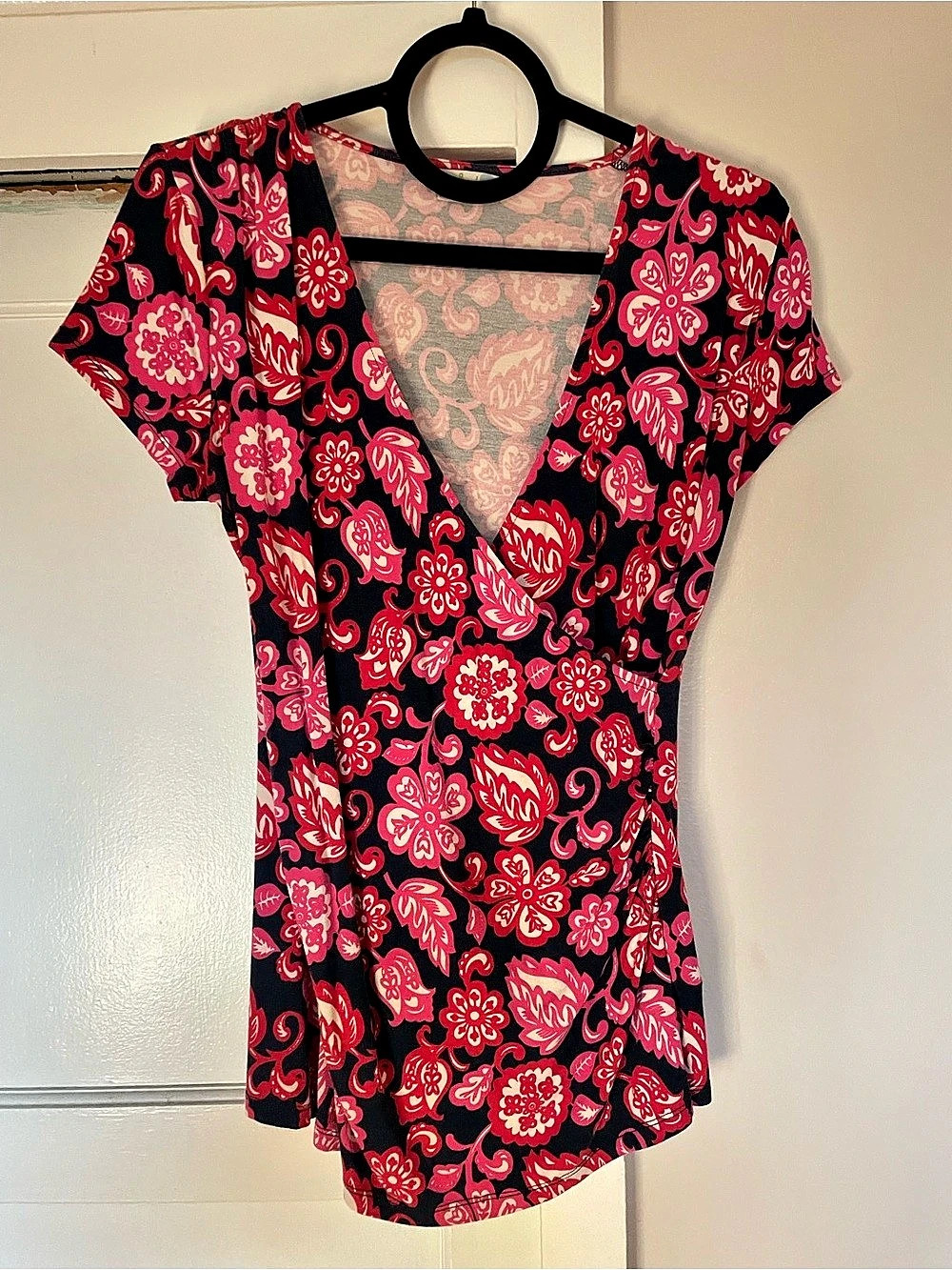 Boden Floral Wrap Top Size 8R